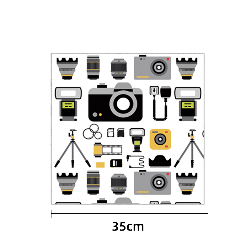 35CM Camera Bag Magic Self-Adhesive Cloth Camera Cover Protective Wrap Cloth Lens Protective Storage Bag Portable Cosmetic Bag: Champagne
