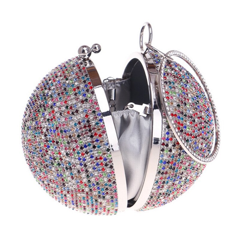 Bolvormig Rhinestone Lady Clutch Tas Met Ketting Schouder Handtassen Vrouwen Klassieke Stijl Kleine Portemonnee Dag Avond Envelop Tassen