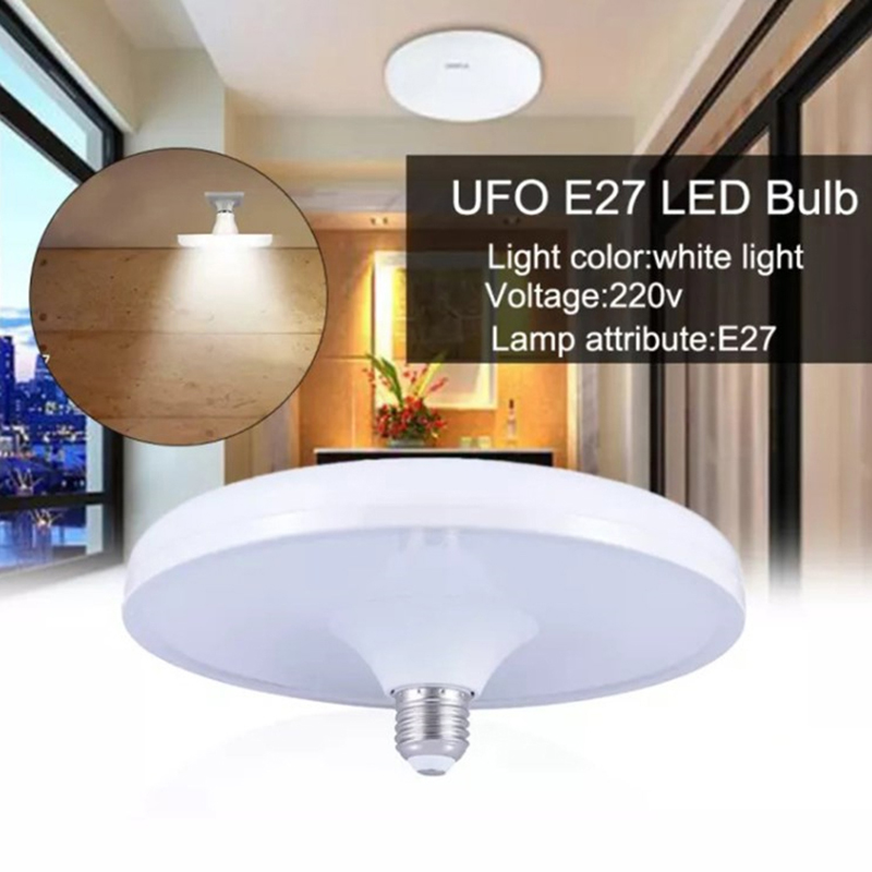 1 stk. 220v led-pære  e27 led-lamper superklare 12w 15w 20w 30w ufo led-lys indendørs koldhvid belysning bordlamper garagelampe