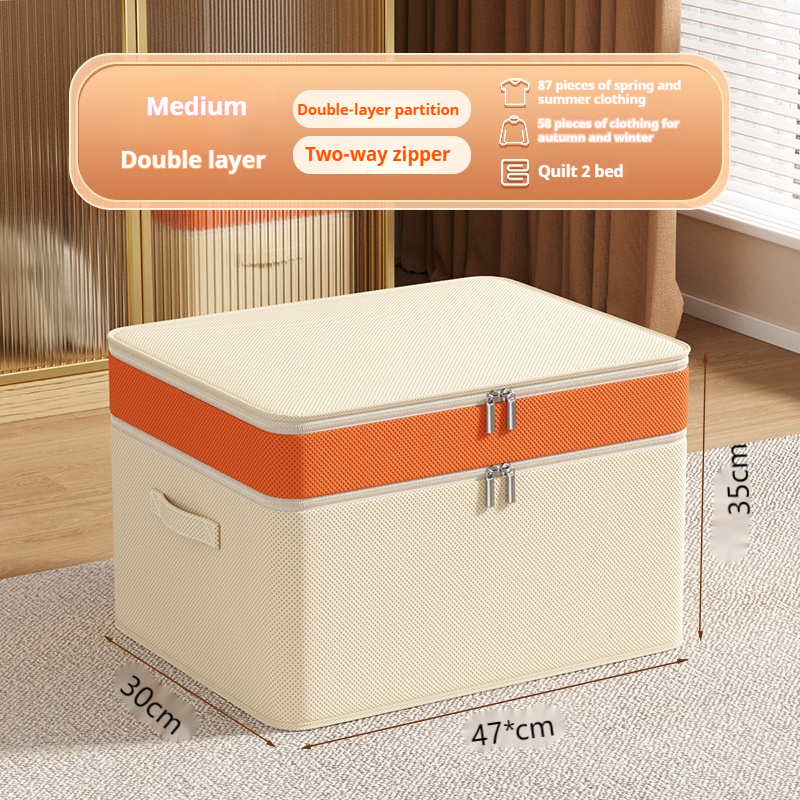 Grote capaciteit bewegende kledingkast Kledingopbergdoos Opvouwbare quiltopbergtas Verhuiszak Katoenen quilttas voor slaapkamerkast: Licht Aqua