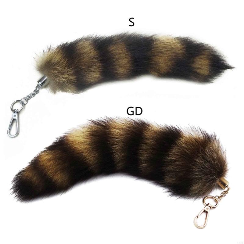 4XBE Llavero con Cola Mapache, Llavero con Cadena Colas esponjosas, Llavero con Animal Personalizado, , Llaveros con