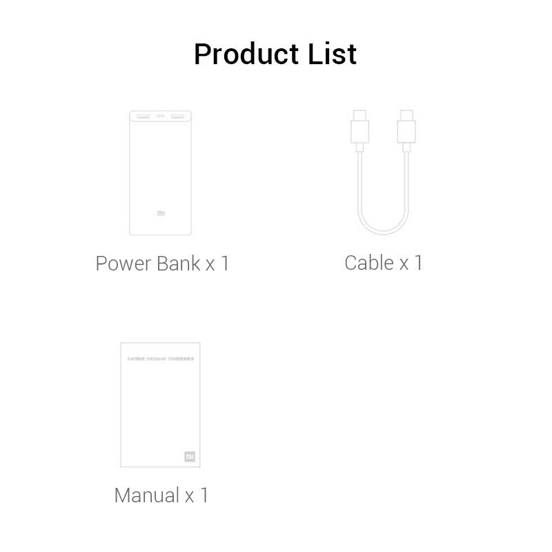 Xiaomi – batterie externe Portable 20000mAh, Powerbank 3, 50W, PB200SZM, USB type-c, charge rapide, Mi 20000