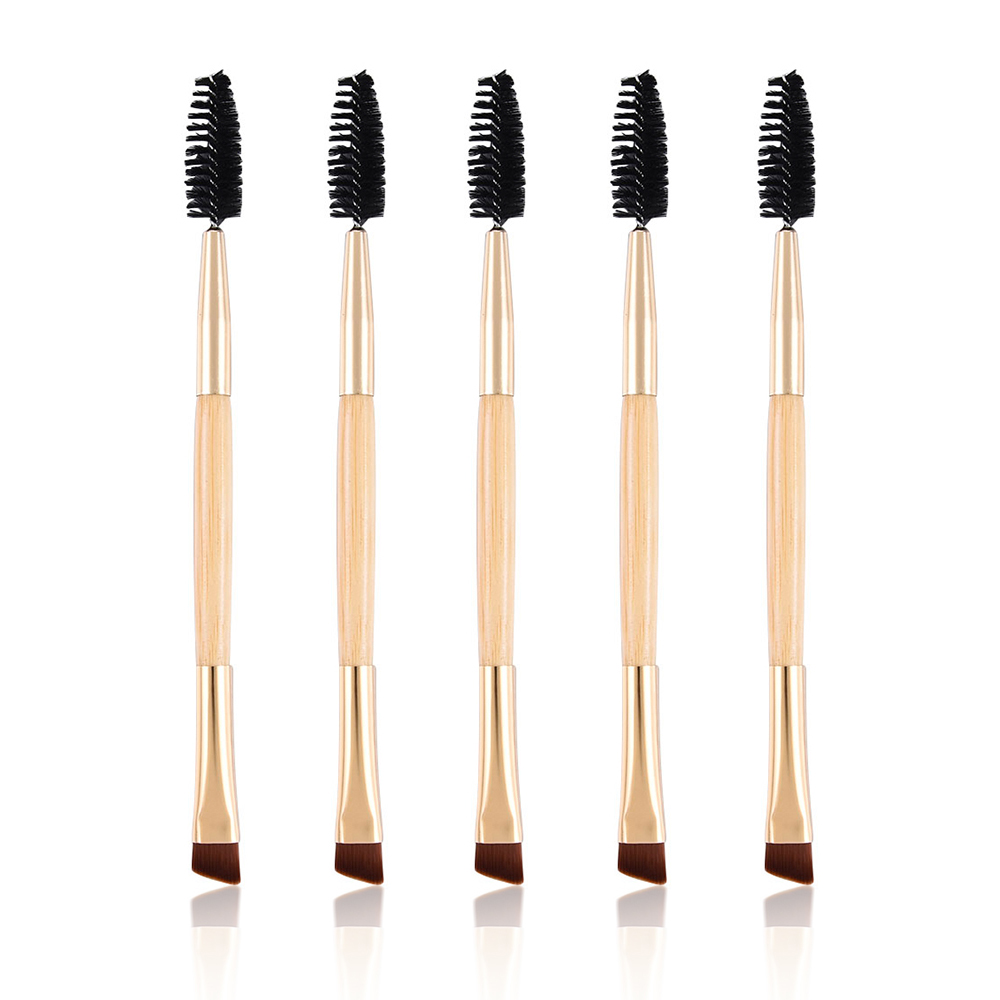 Makeup 5 stk./sæt sort øjenbryn skrå flad vinklet børste eyeliner øjenskygge øjenbryn makeup værktøj kvinder kosmetik: Lyserød