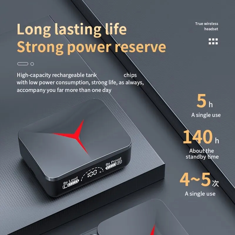 Oryginalne słuchawki bezprzewodowe TWS M90 przesuwana pokrywa słuchawki gamingowe Bluetooth 5.3 sportowe słuchawki douszne muzyczne zestawy słuchawkowe dla Iphone Xiaomi