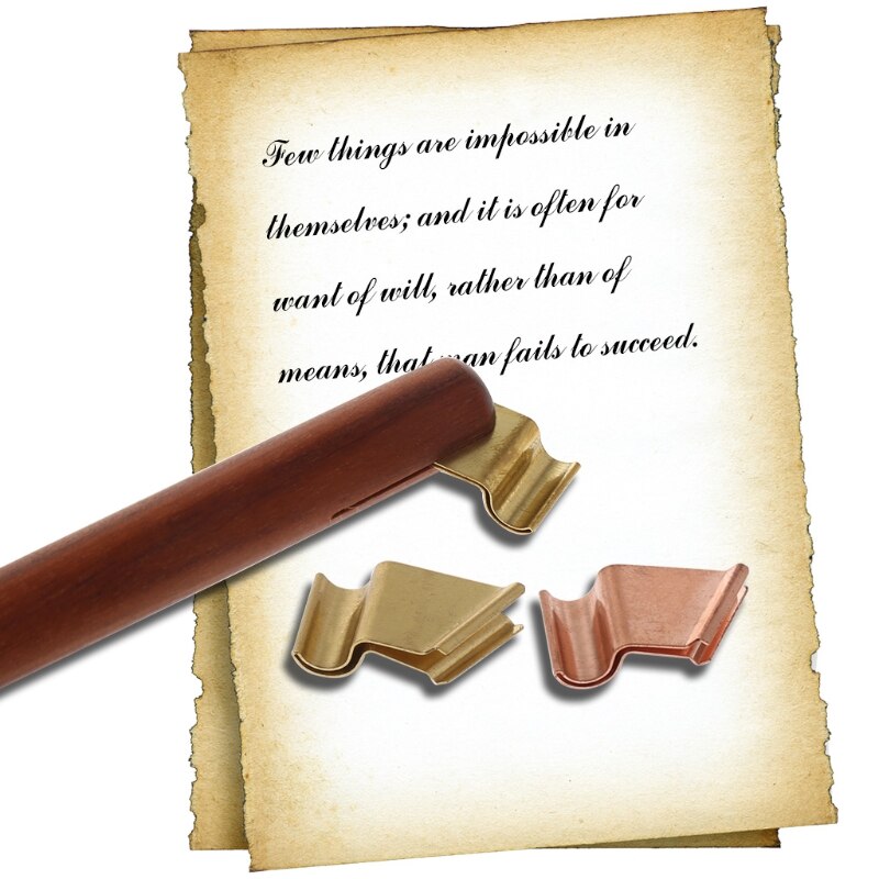 Vintage English Calligraphy Copperplate Variable Oblique Dip Pen Metal Flange