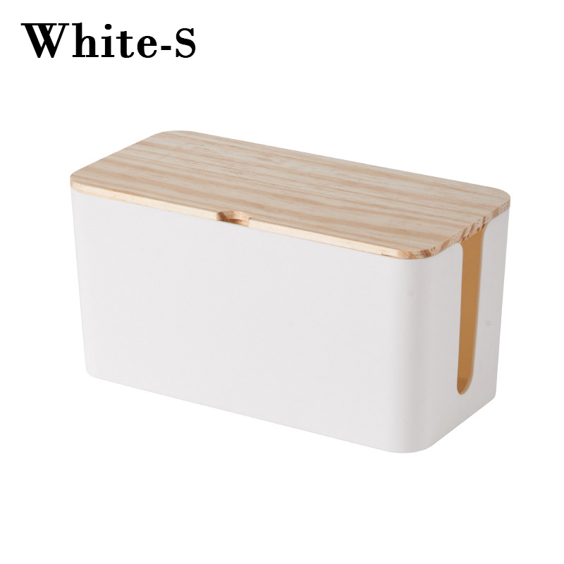 Pojemnik z drutu z tworzywa sztucznego pojemnik robić chowania kabli skrzynka przyłączowa schowek na kable potrzeby domowe Dom dekoracje Organizer: biały-S