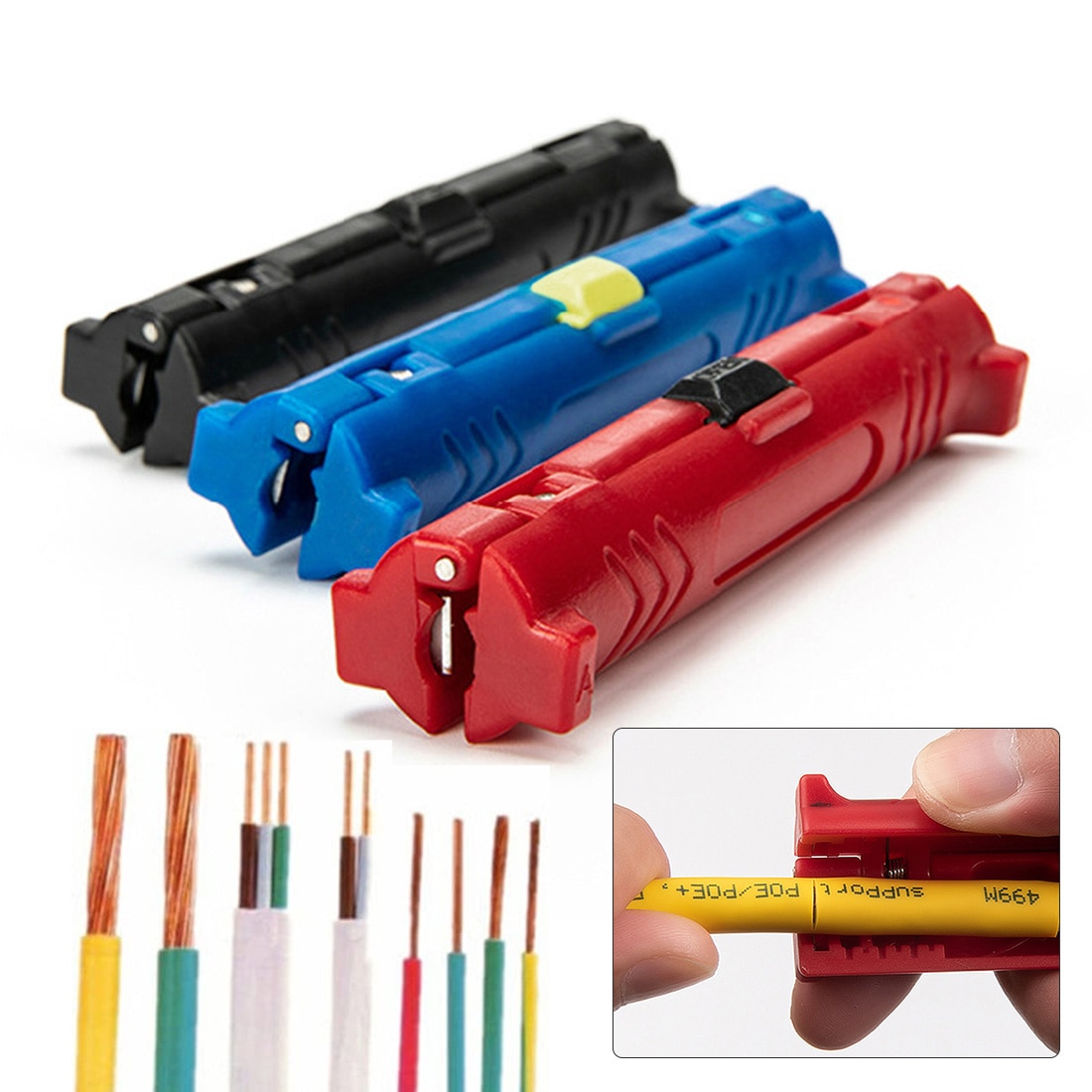Multi-function Electric Wire Stripper Pen Rotary Coaxial Wire Cord Cutter Pen Stripping Machine Pliers Tool for Cable Puller