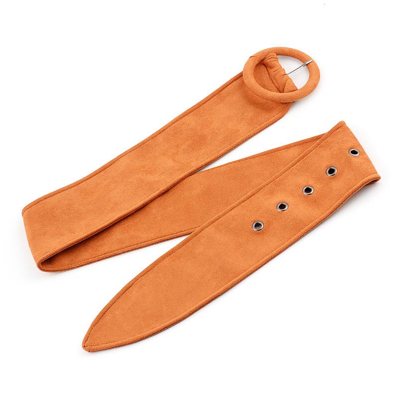 Cinturones de gamuza AWAYTR para mujer, Otoño Invierno, cinturones para abrigo de Color fuerte, estilo salvaje, cintura, Pin, hebilla envuelta, cinturones de franela Vintage