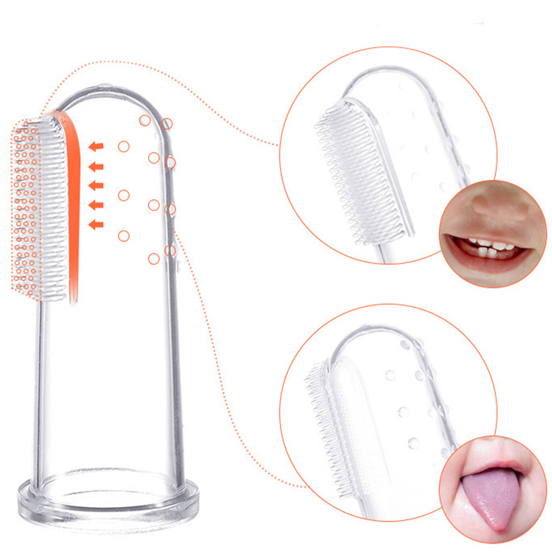 Baby Tandenborstel Zuigeling Siliconen Vinger Borstel Kids Rubber Borstel Massager Set voor Baby Jongens Meisjes Teethbrush Dental Care