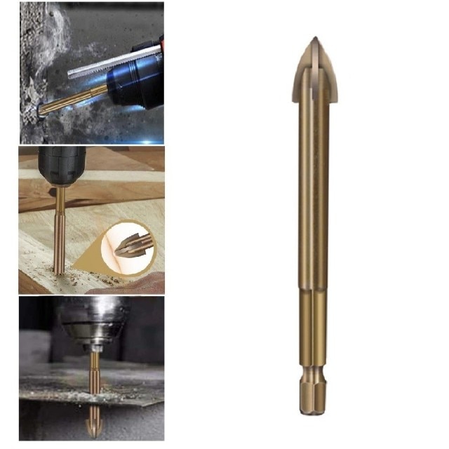 Efficient Universal Drilling Tool Cemented Carbide Drill Bit Ceramic Brick Wall Hole Opening Power Utility Tools Accessories: 10mm