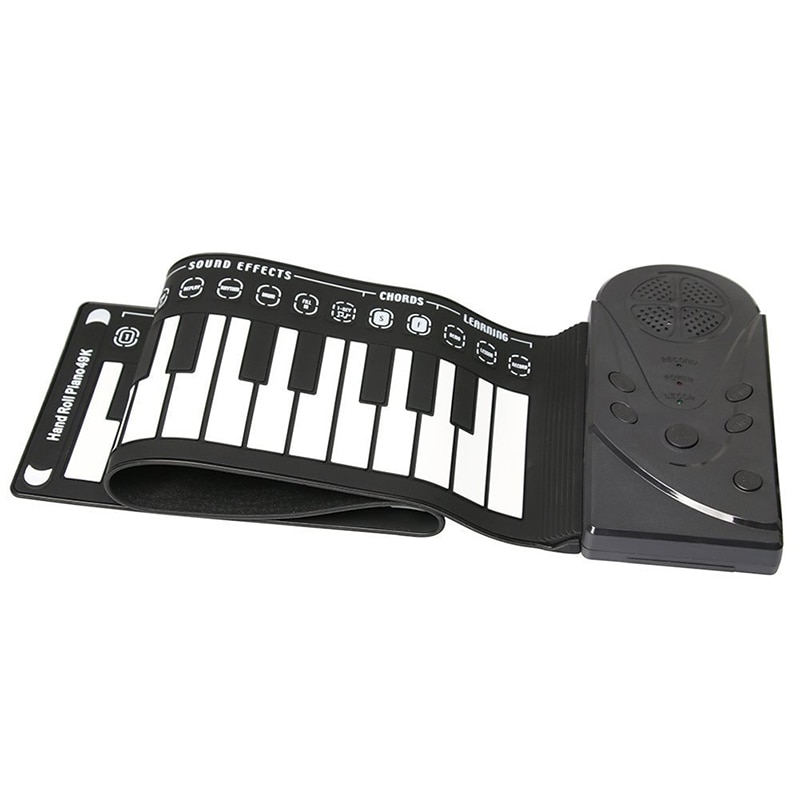 Bærbart fleksibelt digitalt keyboard klaver 49 nøgler toner rytmer elektronisk roll up klaverlegetøj