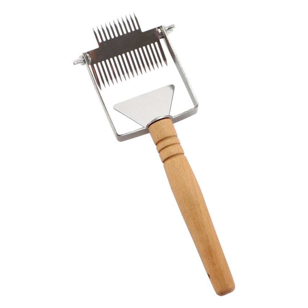 Multifunctional Beehive Honey Cutter Uncapping Fork Wooden Handle Honeycomb Scraper Stainless Steel Knife Shovel Beekeeping Tool: D