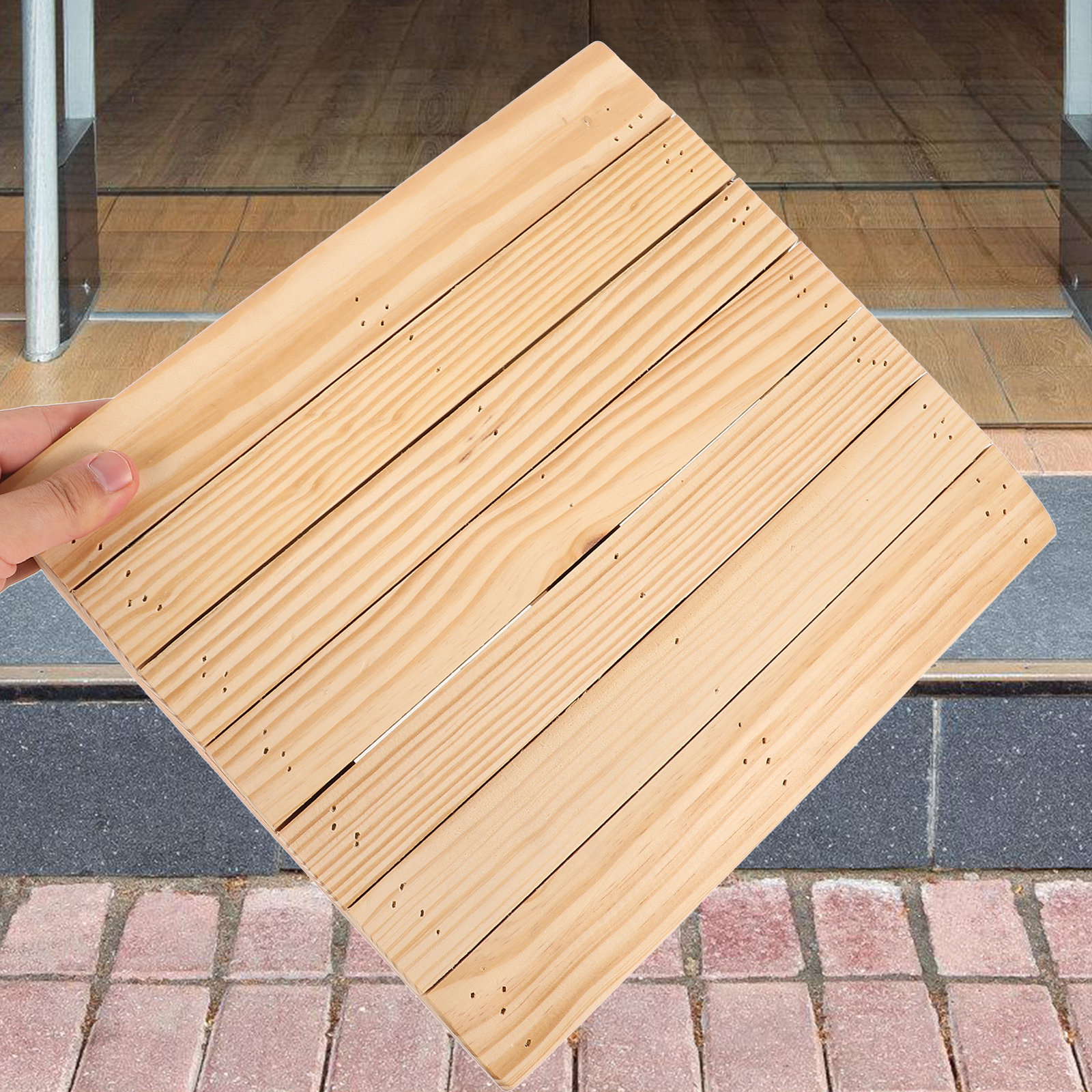 Holz-Schwellenrampe für Hauseingang, Tragbare Übergangsrampe für Saugroboter, Rollstuhl, Einfaches Bewegen von Möbeln mit Rollen