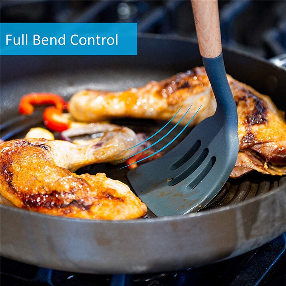 12PCS Silicone Cooking Utensils High Temperature Resistance Kitchen Utensils Set with Storage Box Tongs Spatula Cookware