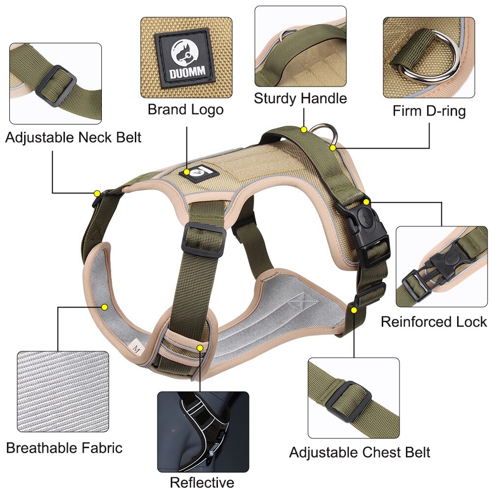 Nylon Dog Harness For Big Dogs Adjustable Safety Large Dog Harness Vest French Bulldog Greyhound Outdoor Walking Harnesses