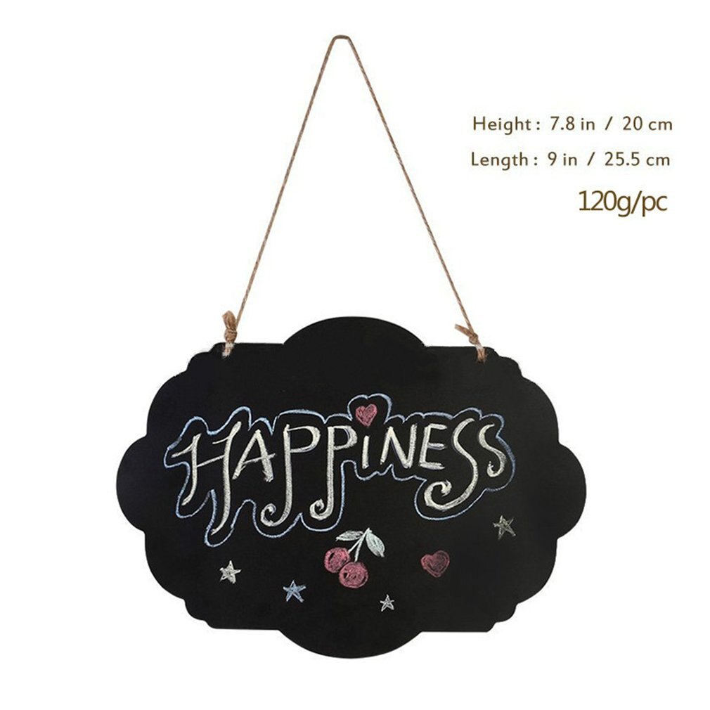 Hanging Wooden Blackboard Double Sided Chalkboard Wordpad Message Black Board Office School Supplies
