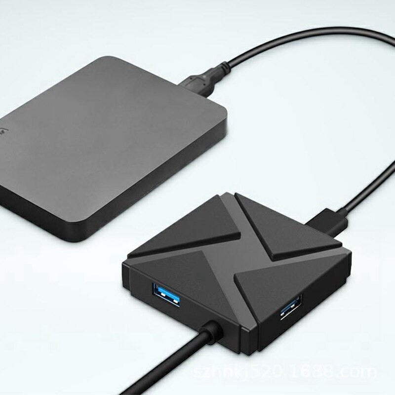 Square USB3.0 Docking Station YSBB 1 with 4 Hub Splitter High-Speed Splitter Drive-Free