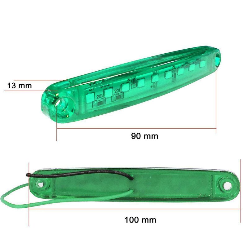 2 stk lastbil tilbehør led lys 24v lastbil lampe clearance lys strip 9 smd side markør led tilbehør til lastbil