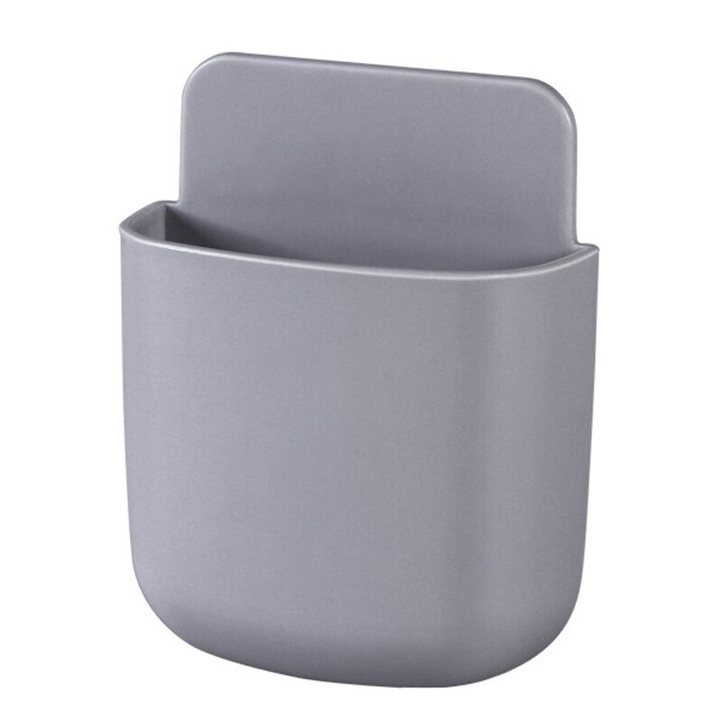 Wall Mounted Storage Box Remote Control Storage Organizer Case For Air Conditioner TV Mobile Phone Plug Holder Stand Rack: grey