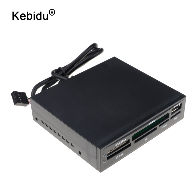 Kebidu All In 1 Interne Kaartlezer USB 2.0 3.5 "Floopy Bay Front Panel Kaartlezer Usb-flashgeheugen kaartlezer