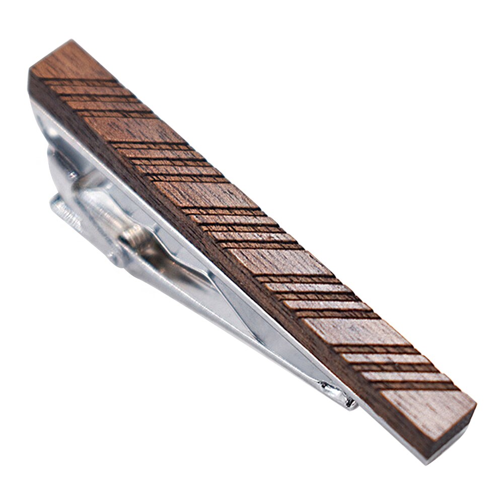 Men Geometric Patterns Jewelry Tie Clip Decoration Charms Formal Wooden Pins Wedding Bar Clasp Business Party: C