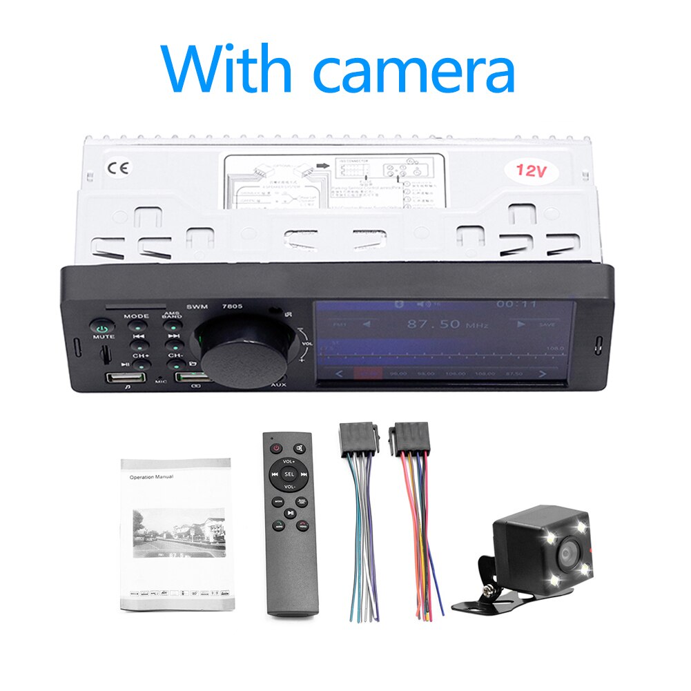 4.1 Inch TFT 1 Din Car Radio Audio Stereo FM Radio Bluetooth MP5 Multimedia Player Can Be Connected To The Rear View Camera: With Camera