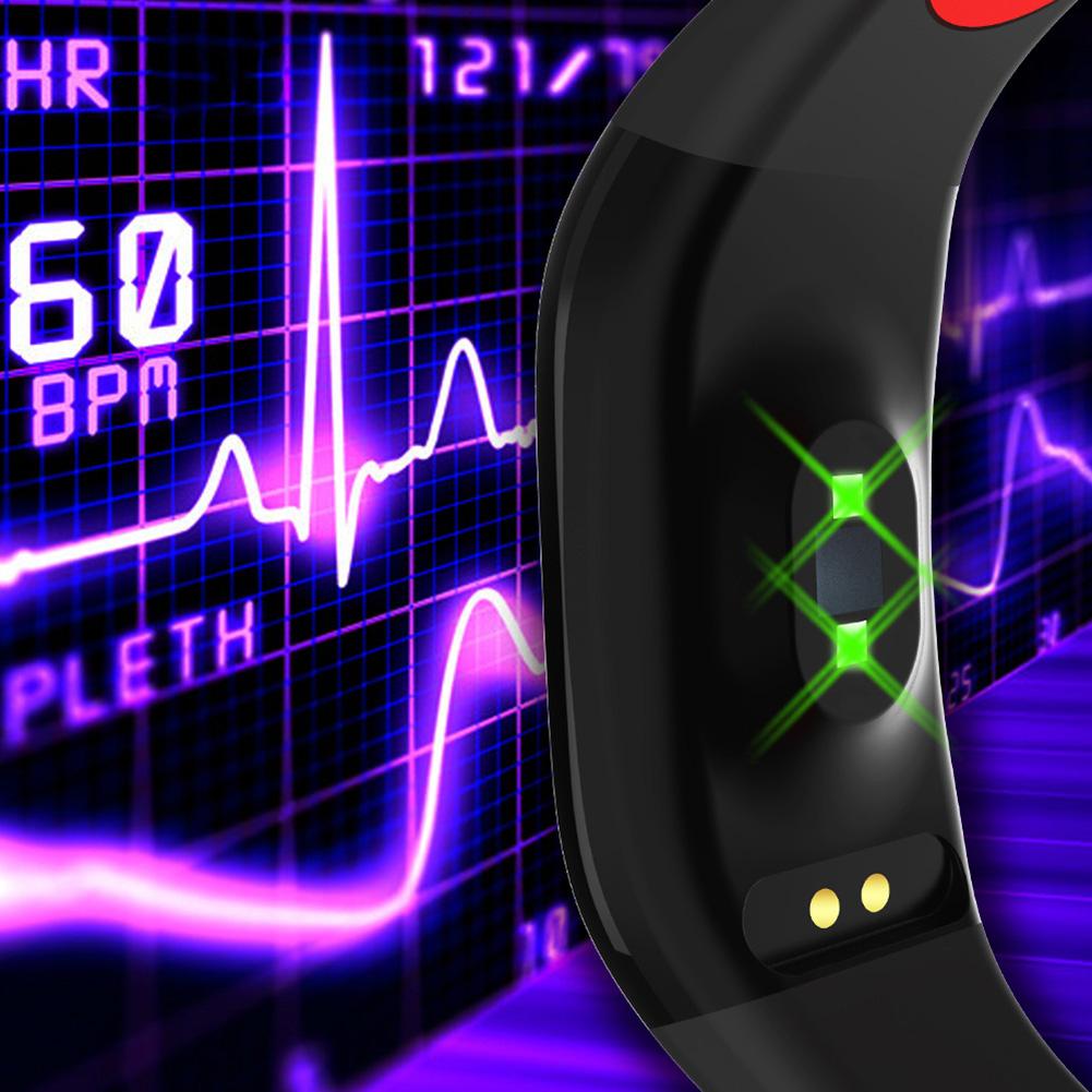 Övervaka ppg ecg hrv smart armband klocka fitness aktivitet t racker hälsa bärbara enheter armband väckarklocka för android io