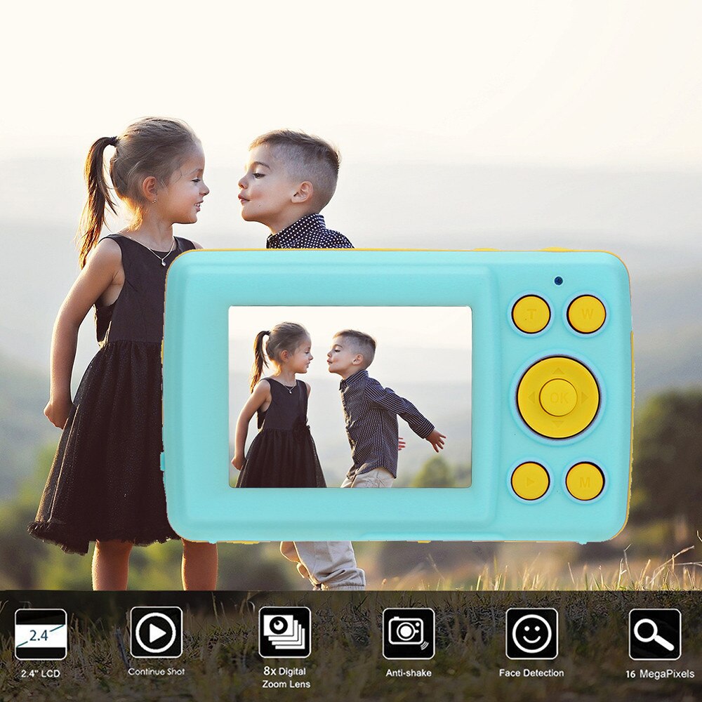 2.4HD Screen Digital Camera 16MP Anti-Shake Face Detection Camcorder Blank Point And Shoot Camera Digital Portable Cute Child