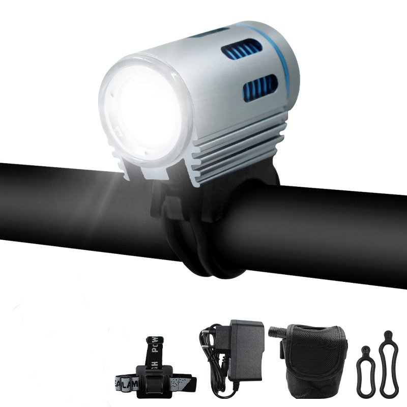 Fiets Verlichting Oplaadbare Zaklamp L2 Led Fiets Verlichting Spots Mtb Front Light 18650 Batterij Farol Para Fiets: Blue 9600 headband