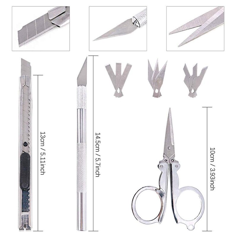 43 PCS Model Tools Kit Modeler Basic Tools Craft Set Hobby Building Tools Kit for Gundam Car Model Building Repairing and Fixing