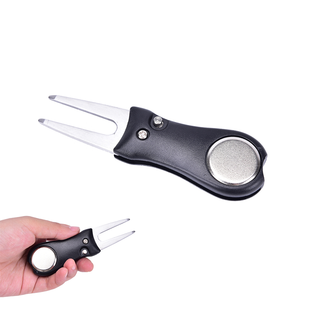 Folded Golf Repair Pitch Divot Repair Switchblade Tools Golf Ball Marker Kit
