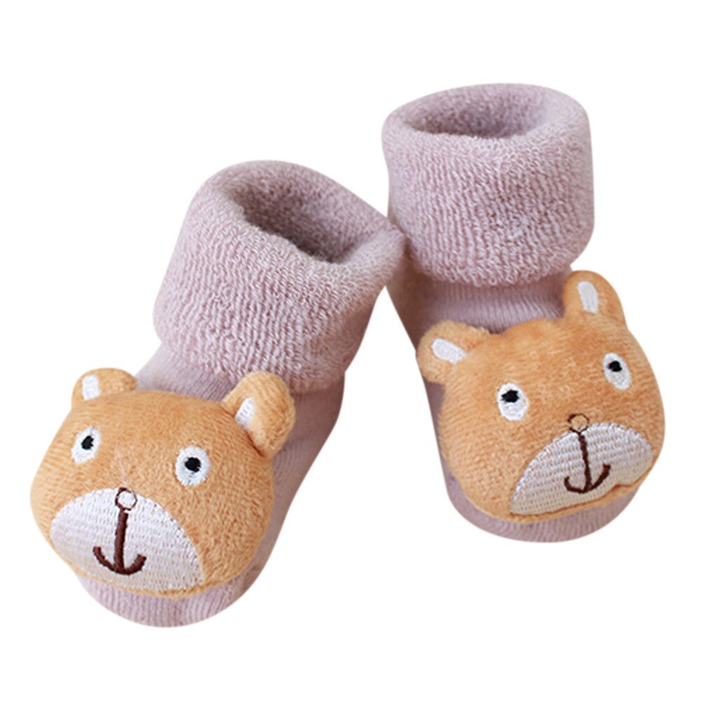 Enfant en bas âge enfants pied chaussettes hiver dessin animé mignon -né enfants bébé filles garçons anti-dérapant chaussettes pantoufle chaussures bottes: H