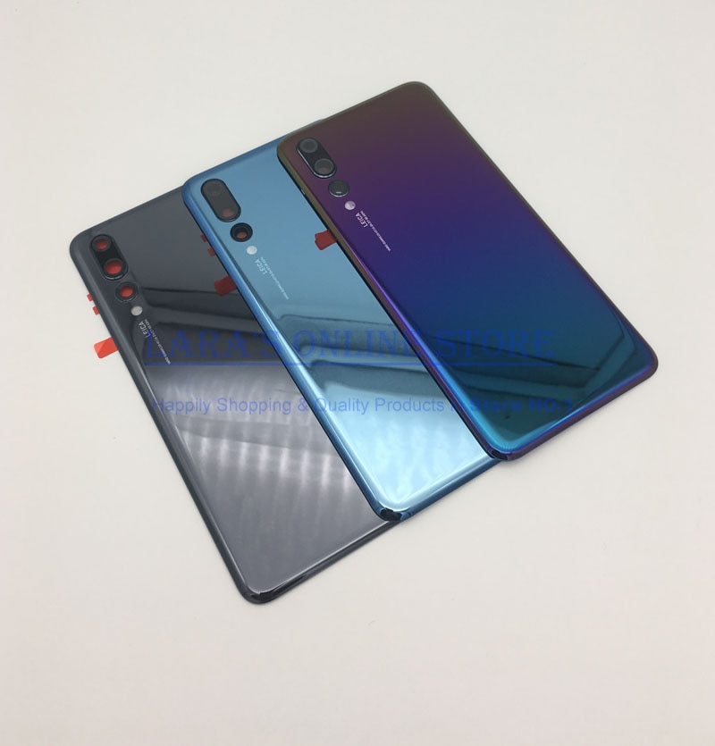 D'origine pour Huawei p20 P20 Pro Retour Batterie Couvercle Logement Verre P20 lite Lunette arrière Batterie Porte avec Lentille De Caméra Pièces