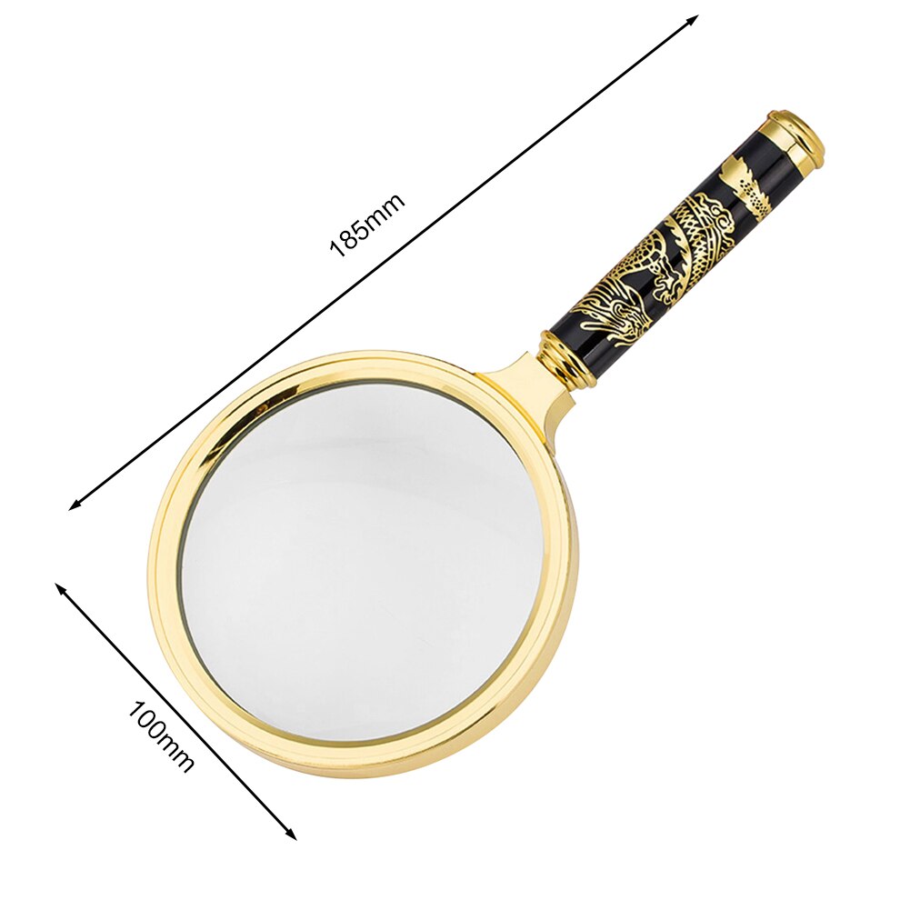 5x 45x Illuminated Magnifiers with 3LED UV Lamp Reading Magnification Loupe for Glass Jewelry Banknote Inspection Handheld Tools: 100mm 5X Magnifier