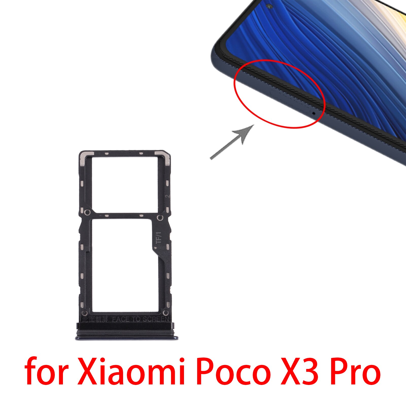 SIM Karte Tablett + Mikro SD Karte Tablett für Xiaomi Poco X3 Profi M2102J20SG M2102J20SI/Poco X3 Profi