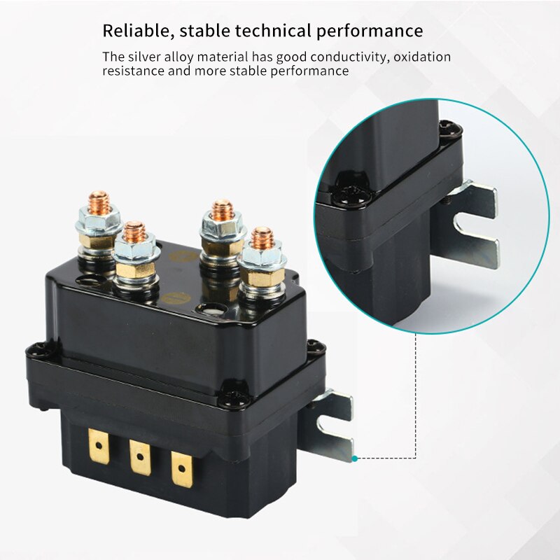 Relé Universal de solenoide de cabrestante, 12V, 250A, Contactor de pulgar para vehículos ATV UTV 4x4