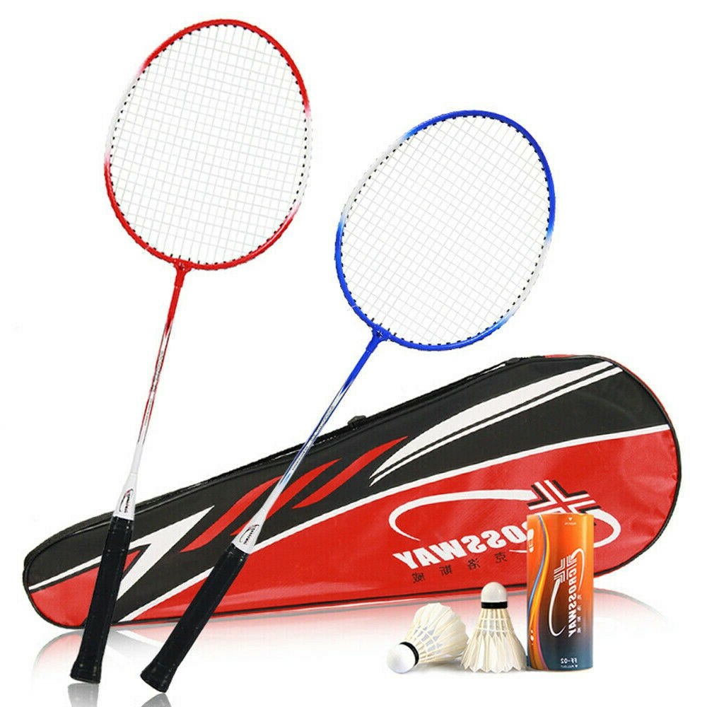 Badmintonketchersæt sport udendørs træningskampe familie venner dobbelt badmintonketchere+bold nybegyndere ens: Rød og blå