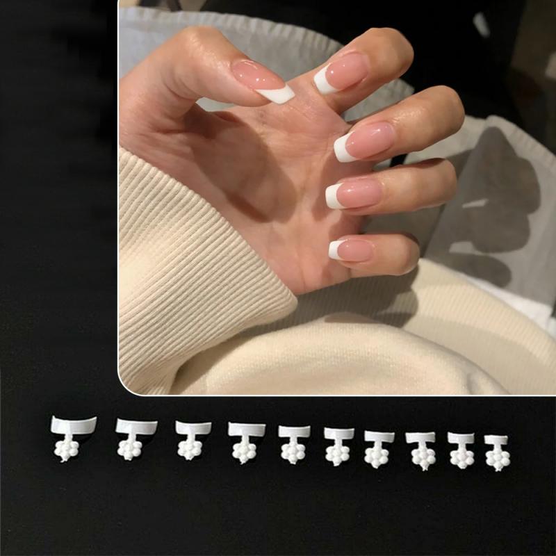 French chip-proof manikyrsett 100/500 stk fransk nail art korte tips akryl uv gel falske tips halvpasta korte falske negler