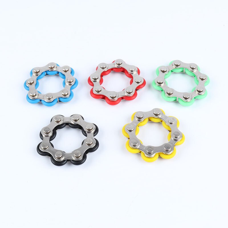 8/12 noeuds porte-clés chaîne Fidget jouet soulagement de la pression Stress chaîne en acier inoxydable vélo chaîne boucle porte-clés doigt jouet