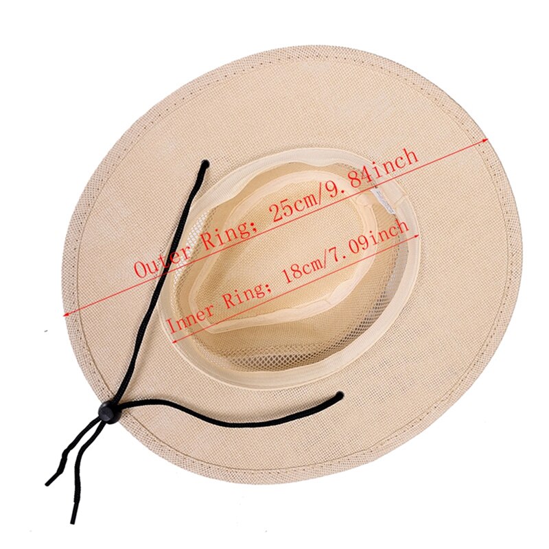 Imixlot Summer Men Straw Cowboy Hat Retro Classic Western England Style Gentleman Bucket Hat with Leather Buckle Decoration