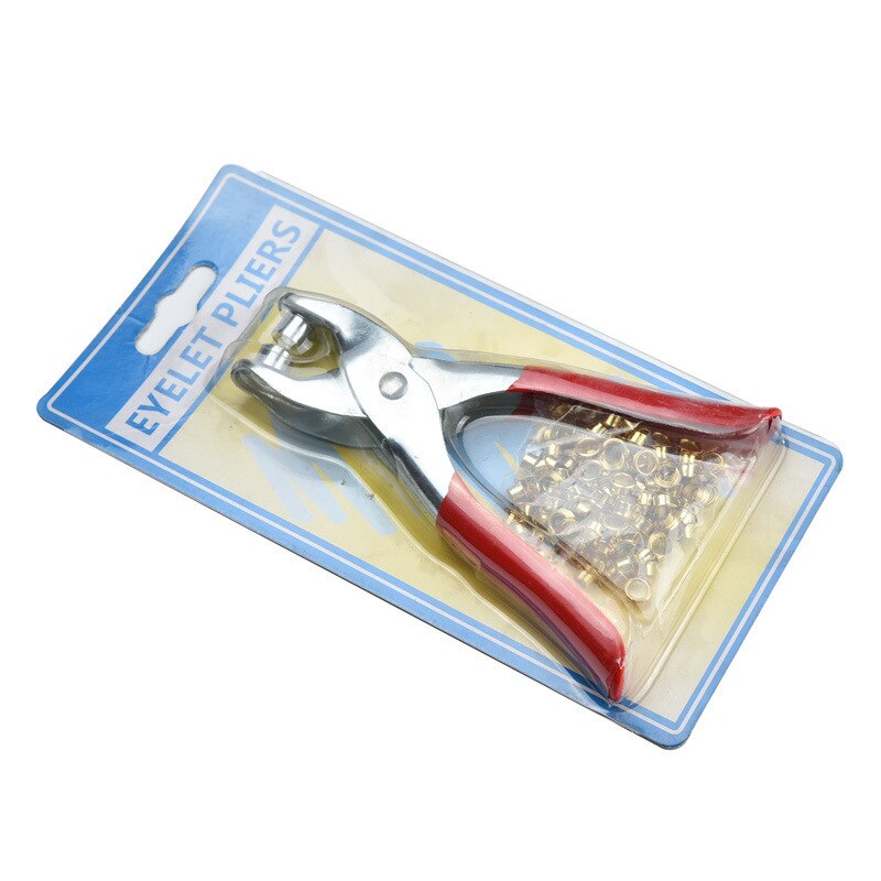 Rivet tools Eyelet pliers Hole Punch Pliers Hand Tool with Lock Catch 6 Inch and 100 Rivet for Punching Leather Belt