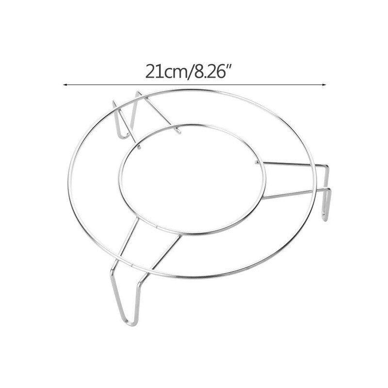 Estante de vapor de acero inoxidable para cocina, escurridor eléctrico de cuatro esquinas para cocinar arroz, rejilla humeante de bajo pie: 21cm indiameter