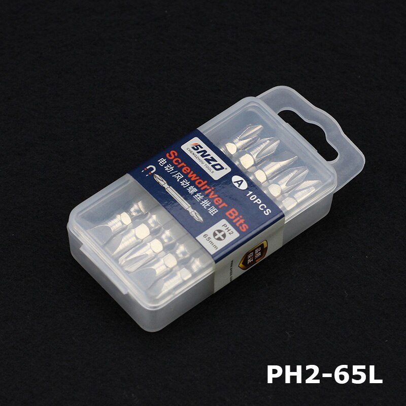 10Pcs/lot PH2 Magnetic Phillips Bits Double End Hex Shank 65mm Electric Screwdriver Bits SL6