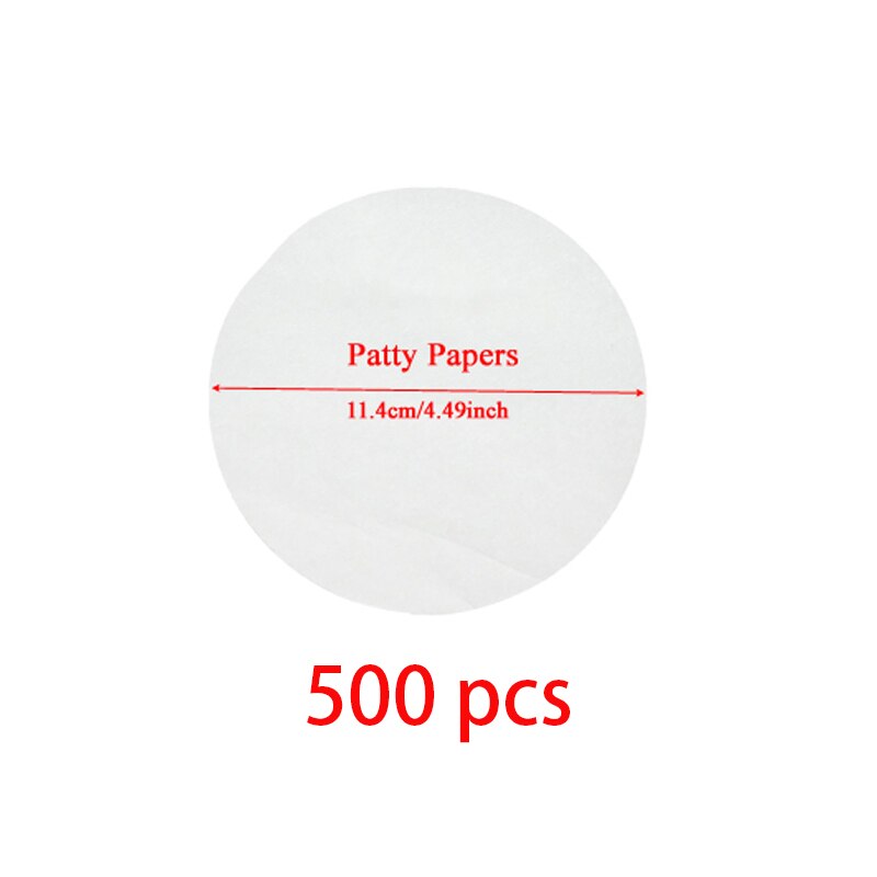 Kitchen Round Shape Burger Press Food-Grade ABS Hamburger Meat Press Beef Grill Hamburger Press Patty Maker Mold Kitchen Tools: 500pcs paper