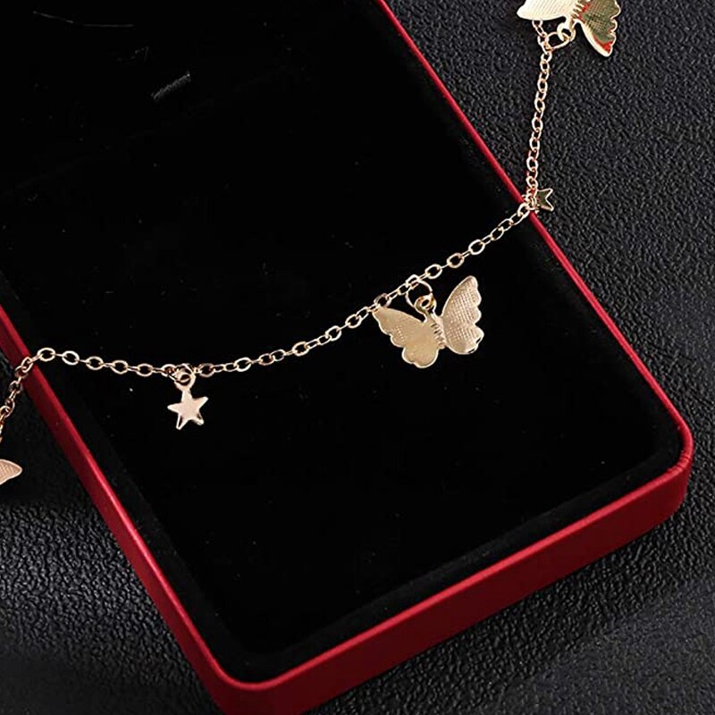 Women's Personality Pendant Butterfly Star Necklace Romantic Chain Necklace Girl Teen Friends Friends