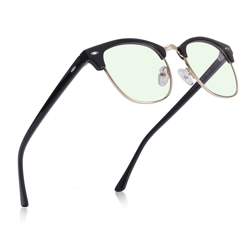 AOFLY Anti Blue Light Glasses Men Retro Square Frame Brand Computer Glasses Women Harmful light Blocking Eyewear Male: C1Bright black Gold