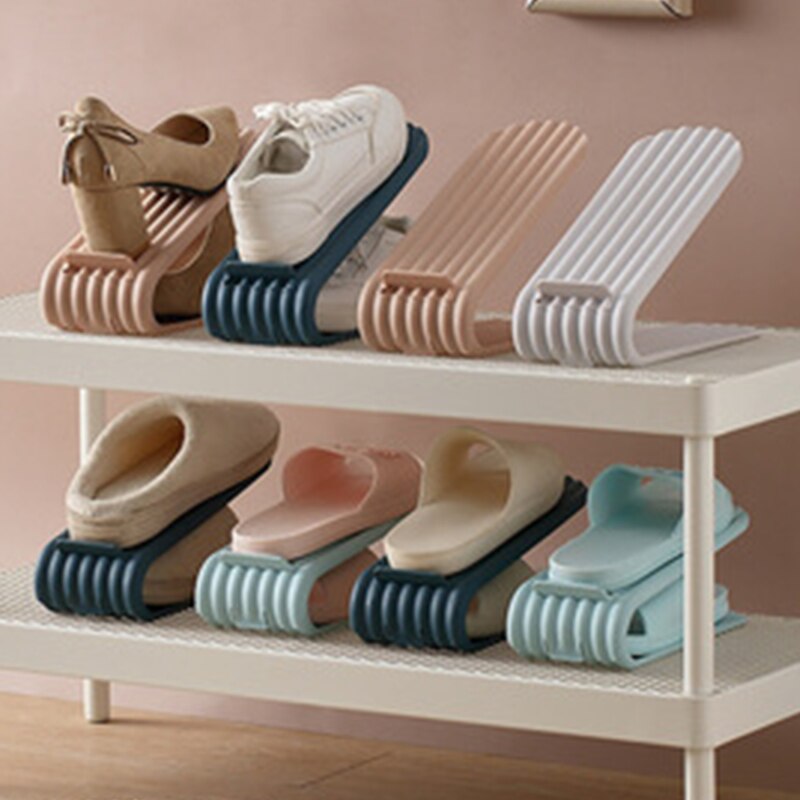 1Stck Doppel Regal Schuh Aufhänger Schrank Organisatoren Einstellbare Familie Hause Schlafsaal Überschuhe Lagerung Gestell Artefakt 2022