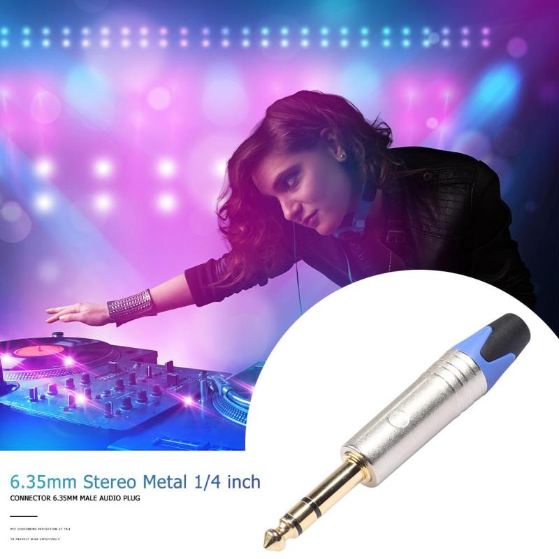 6.35mm Jack Stereo Metal 1/4 inch Connector 6.5mm Male Audio Plug Solder Adapter Solderen vergulde 6.35 plug