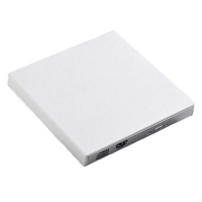 USB2.0 quemador externo de CD DVD, unidad externa de escritorio/portátil con quemador Universal de CD DVD: White