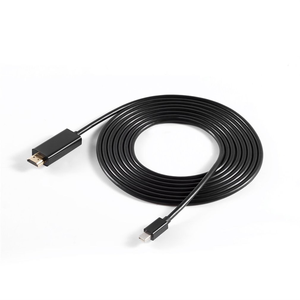 LES Black 4K Mini DP DisplayPort 1.2 to HDMI Cable 4K with Gold Plated Connector 1.8m 6 Feet Male to Male
